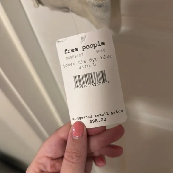 FREE PEOPLE Jone Tie Dye Blue Denim Jean Jacket NEW - Picture 5 of 5